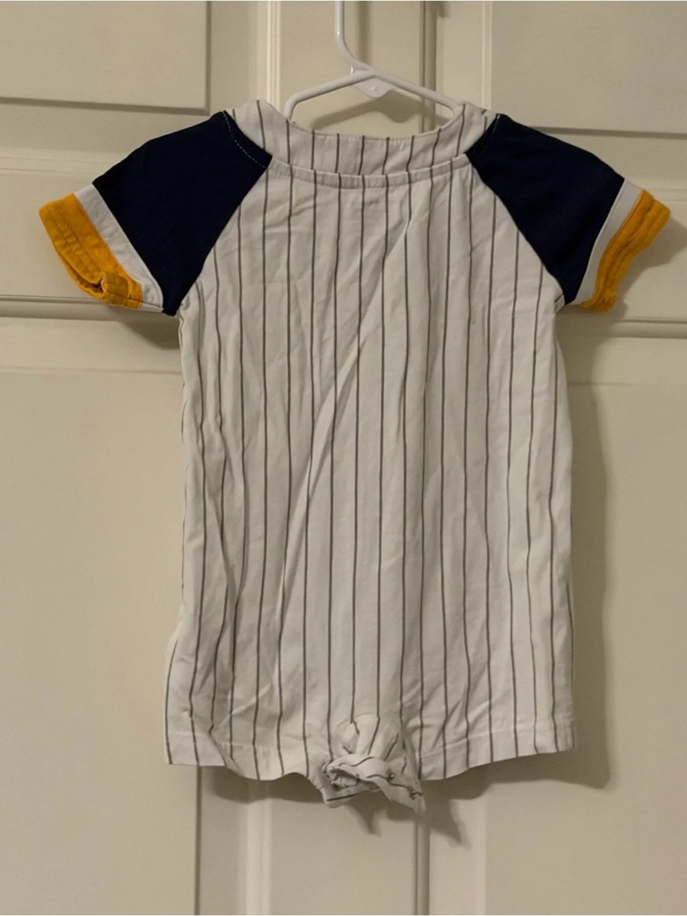 Milwaukee Brewers One-Piece Romper in White, Navy & Yellow